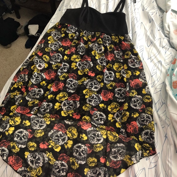 Torrid dress high/low with skulls. Like new. - Picture 7 of 8